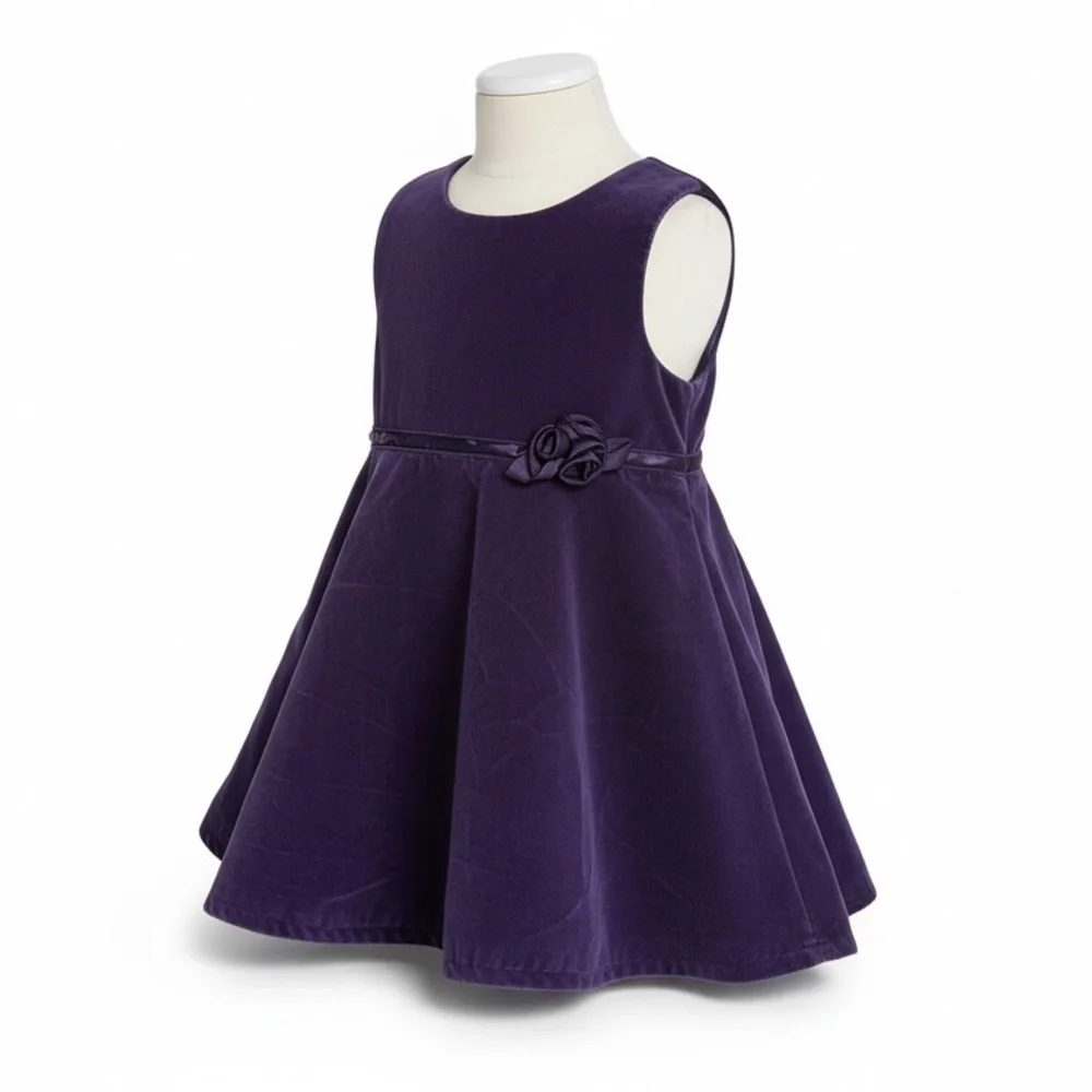 Vintage 90s Toddler Girl Purple Velvet Dress Children’s Place 3T Formal Holiday